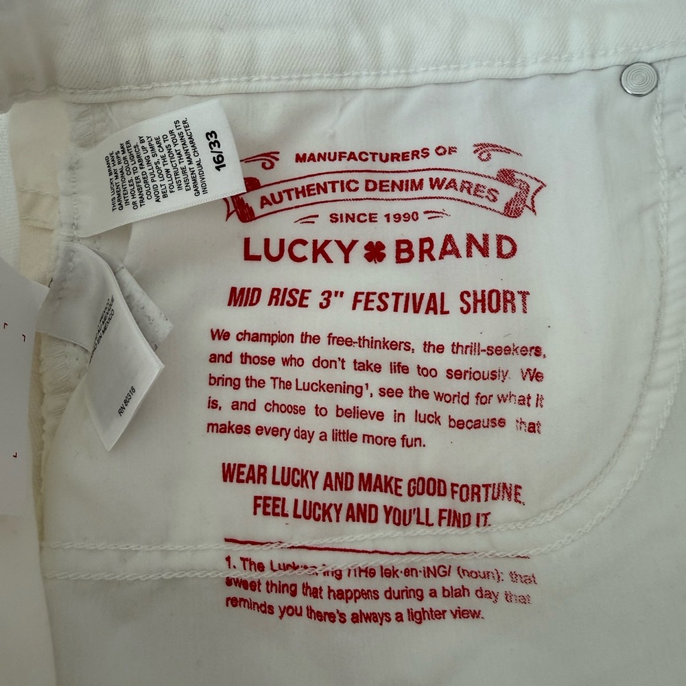 Lucky Brand Women's White Jean Shorts Size 16/33 - Picture 5 of 8